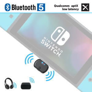 BANIGIPA Bluetooth Audio Transmitter Adapter for Nintendo Switch, USB/Type C Wireless Pair to AirPod TWS Bluetooth Headphone Speaker in-Game Voice Chat, Dual Link aptX LL,Plug&Play for TV PC