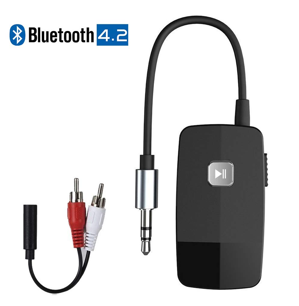 Bluetooth Wireless Stereo Audio Receiver RCA to 3.5mm Audio Adapter Cable